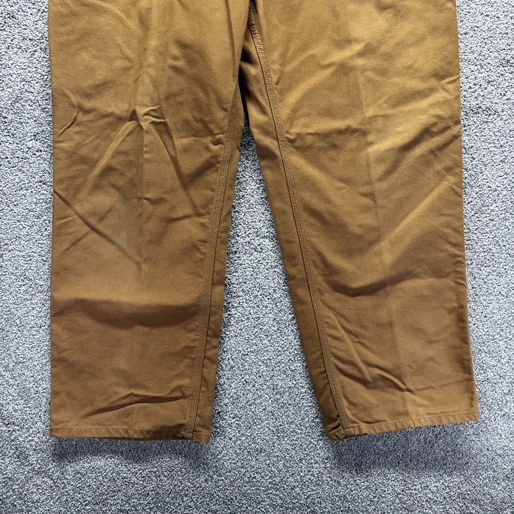 Carhartt Pants Mens 40x30 Brown Canvas Duck Dungaree‎ Fit Carpenter B11 BRN